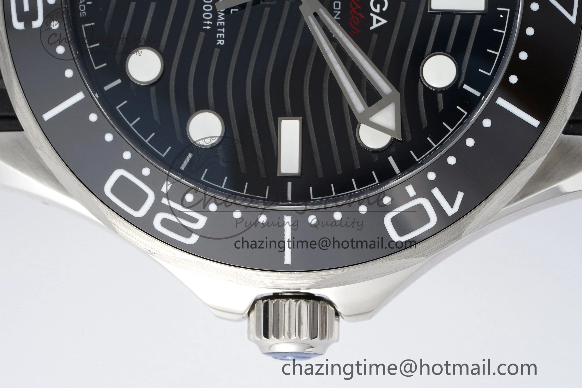 Seamaster Diver 300M ZF 1:1 Best Edition Black Ceramic Black Dial on Black Rubber Strap A8800