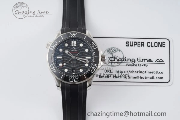 Seamaster Diver 300M ZF 1:1 Best Edition Black Ceramic Black Dial on Black Rubber Strap A8800