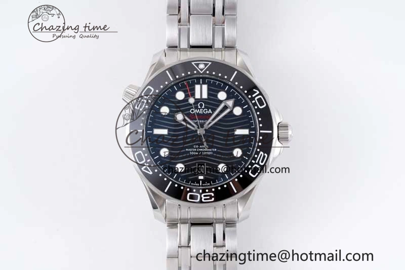 Seamaster Diver 300M ZF 1:1 Best Edition Black Ceramic Black Dial on SS Bracelet A8800