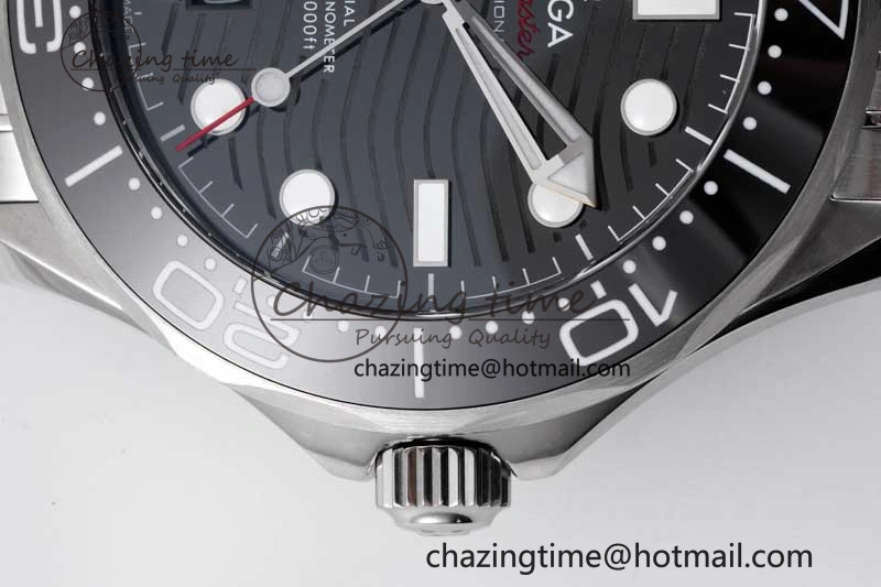 Seamaster Diver 300M ZF 1:1 Best Edition Black Ceramic Black Dial on SS Bracelet A8800