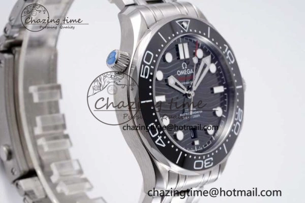 Seamaster Diver 300M ZF 1:1 Best Edition Black Ceramic Black Dial on SS Bracelet A8800