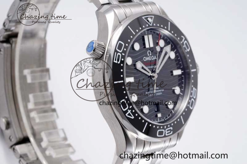 Seamaster Diver 300M ZF 1:1 Best Edition Black Ceramic Black Dial on SS Bracelet A8800
