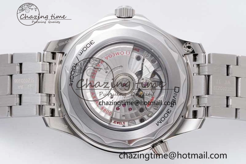 Seamaster Diver 300M ZF 1:1 Best Edition Black Ceramic Black Dial on SS Bracelet A8800