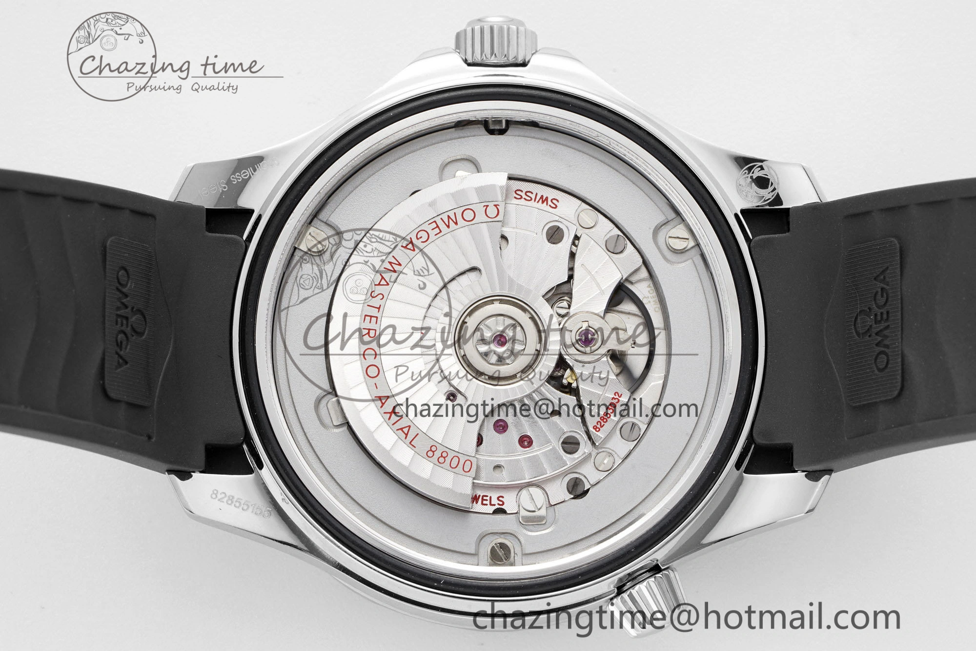 Seamaster Diver 300M ZF 1:1 Best Edition Black Ceramic White Dial on Black Rubber Strap A8800