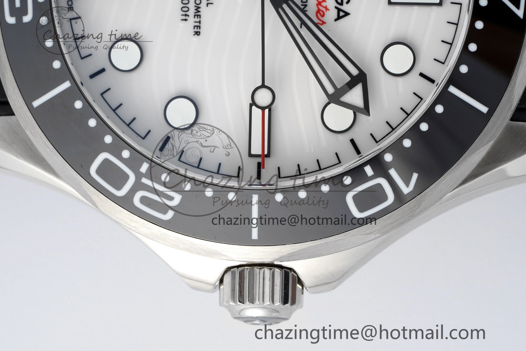 Seamaster Diver 300M ZF 1:1 Best Edition Black Ceramic White Dial on Black Rubber Strap A8800
