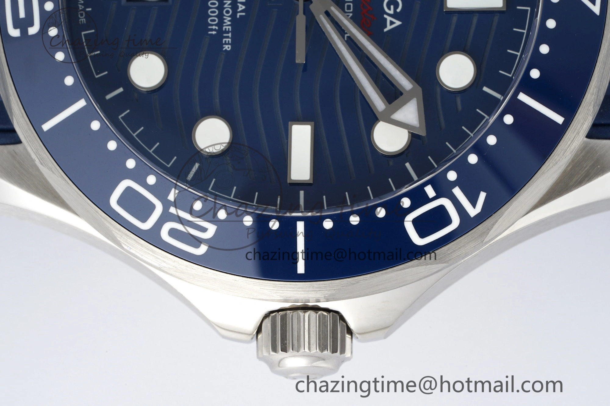 Seamaster Diver 300M ZF 1:1 Best Edition Blue Ceramic Blue Dial on Blue Rubber Strap A8800