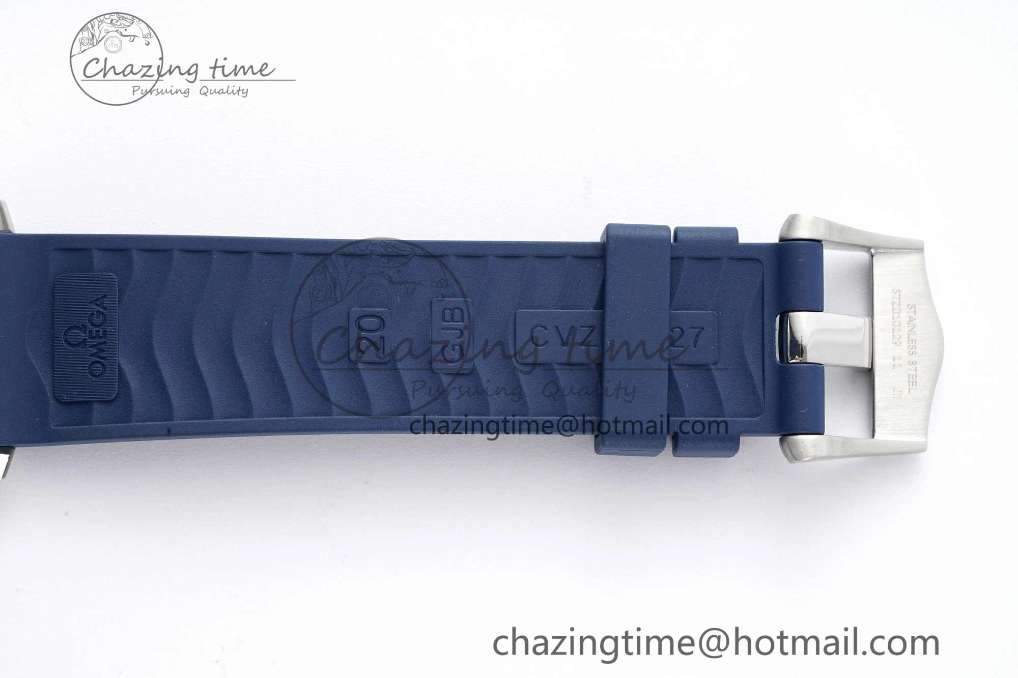 Seamaster Diver 300M ZF 1:1 Best Edition Blue Ceramic Blue Dial on Blue Rubber Strap A8800