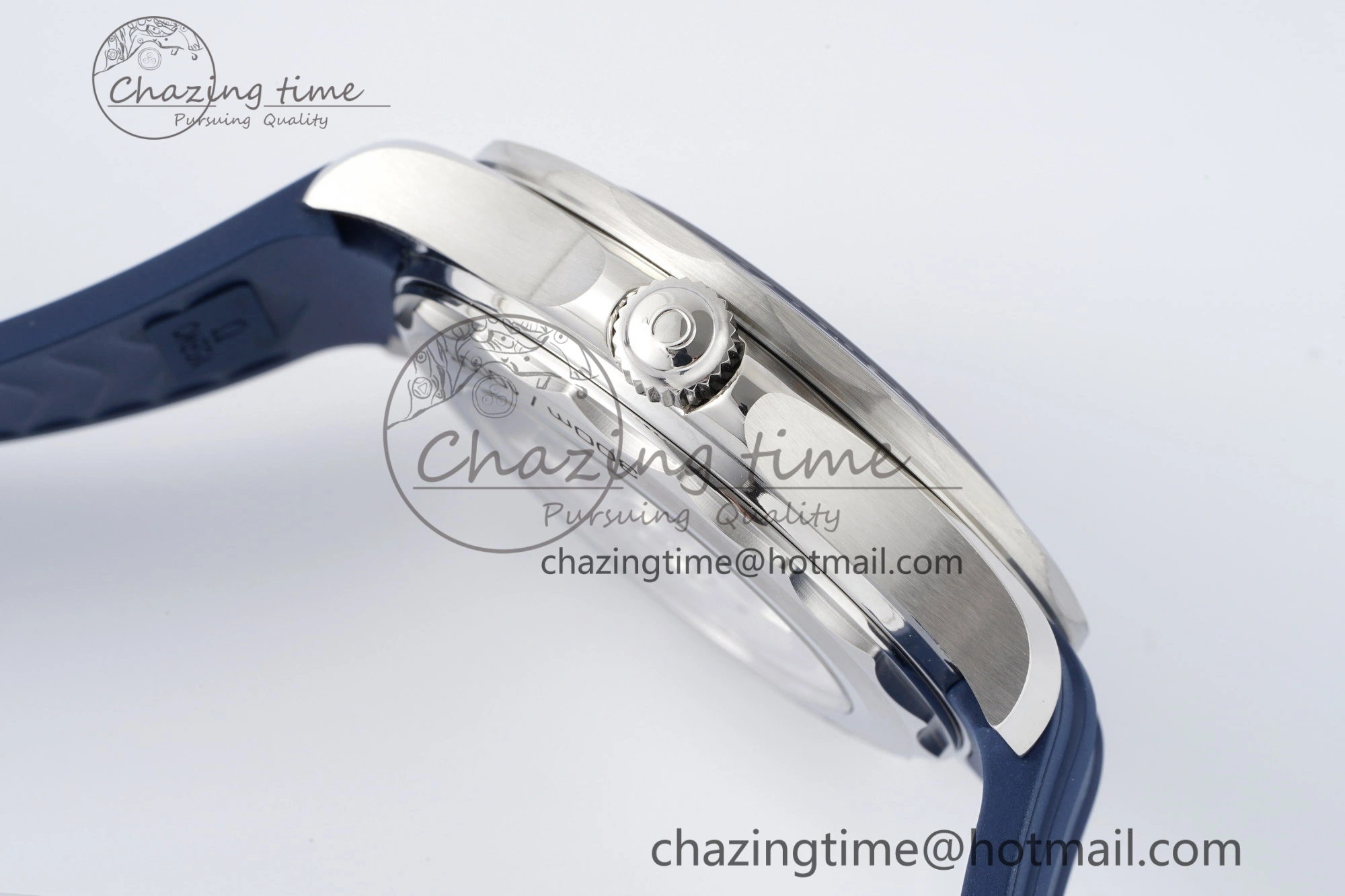 Seamaster Diver 300M ZF 1:1 Best Edition Blue Ceramic Gray Dial on Blue Rubber Strap A8800