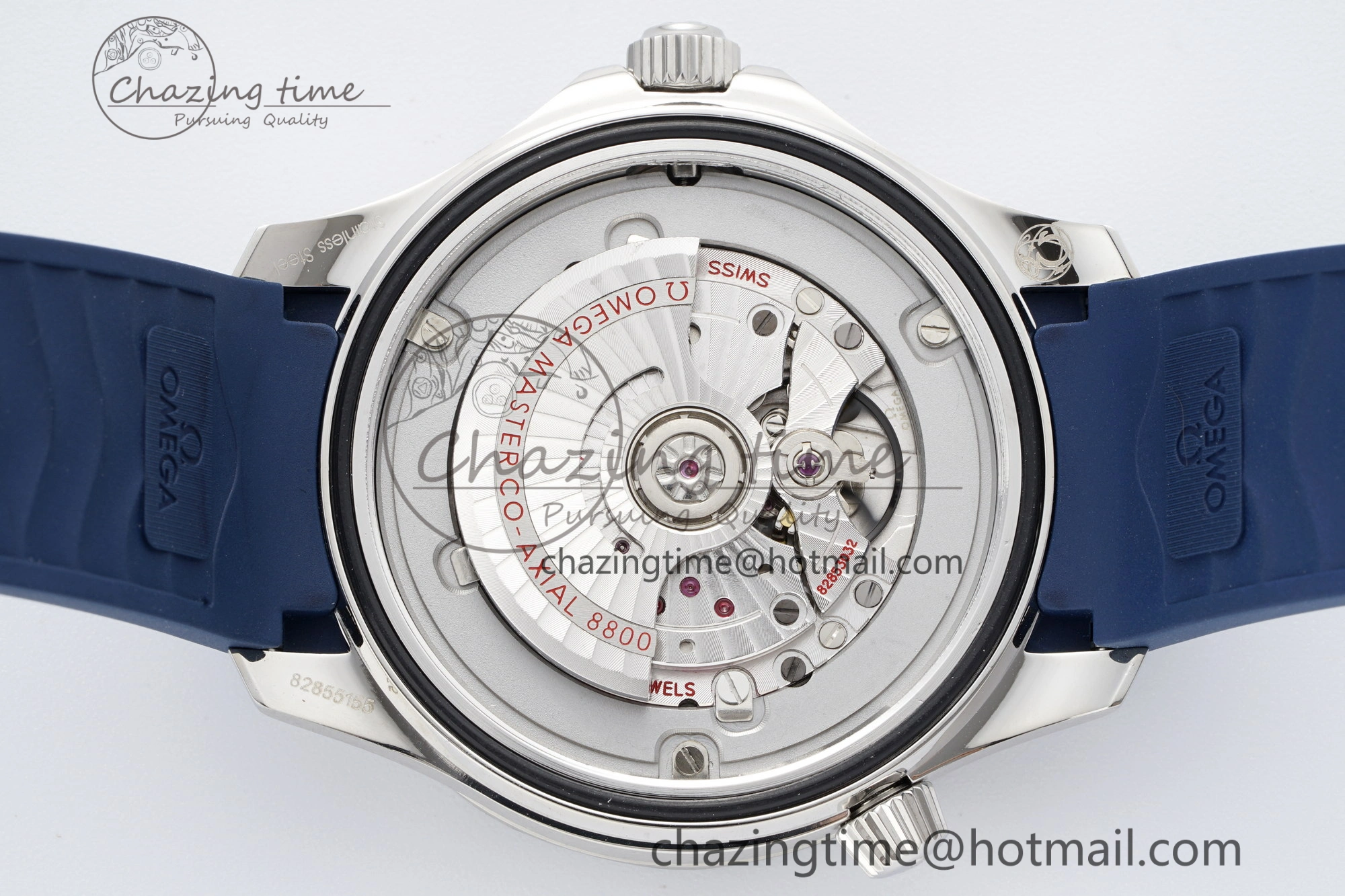 Seamaster Diver 300M ZF 1:1 Best Edition Blue Ceramic Gray Dial on Blue Rubber Strap A8800