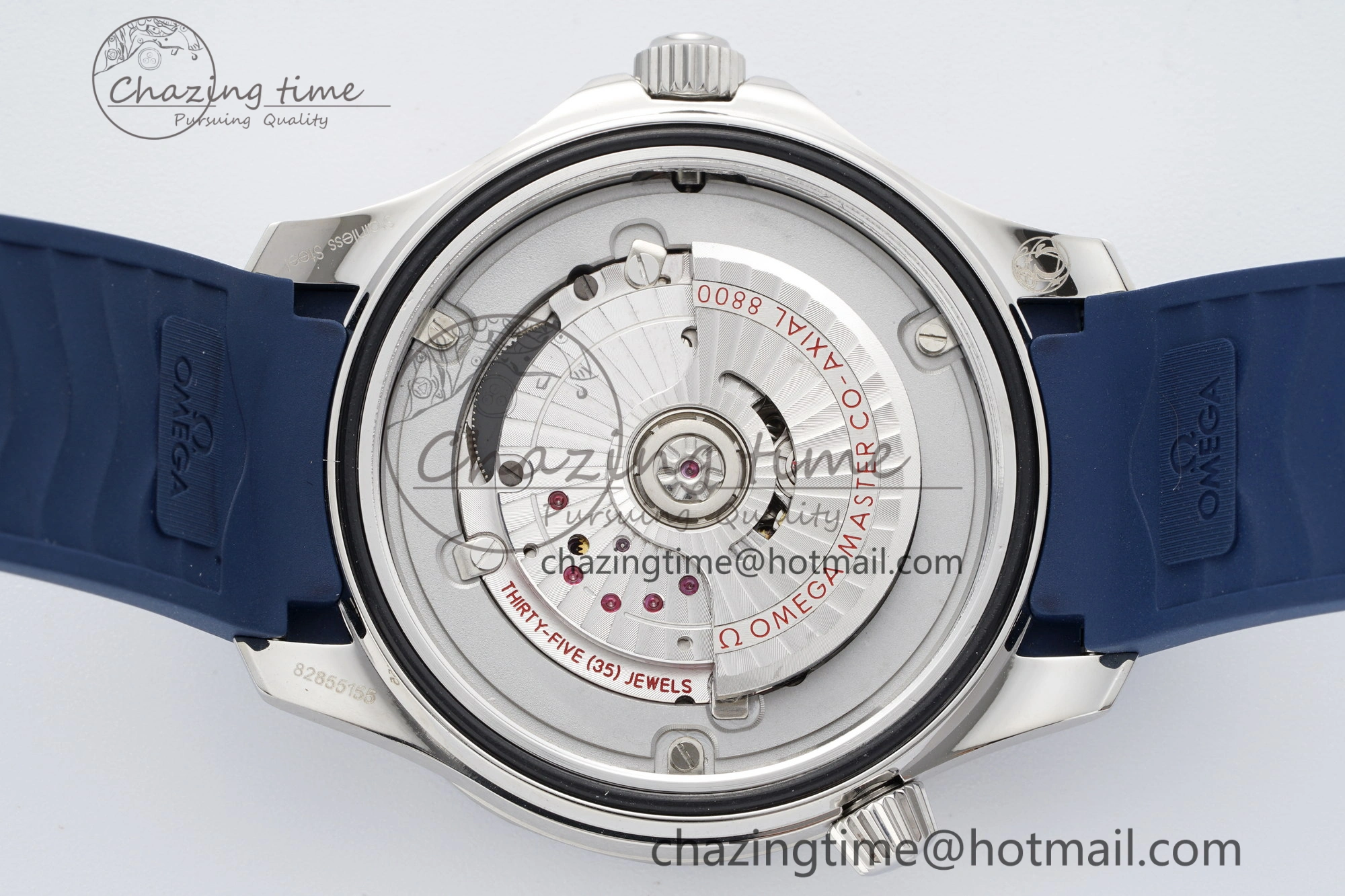 Seamaster Diver 300M ZF 1:1 Best Edition Blue Ceramic Gray Dial on Blue Rubber Strap A8800