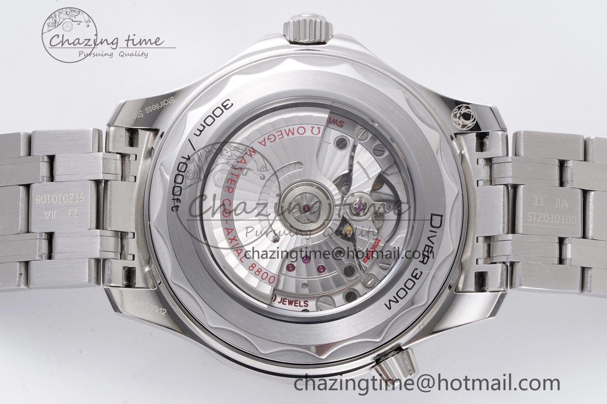 Seamaster Diver 300M ZF 1:1 Best Edition Blue Ceramic Gray Dial on SS Bracelet A8800