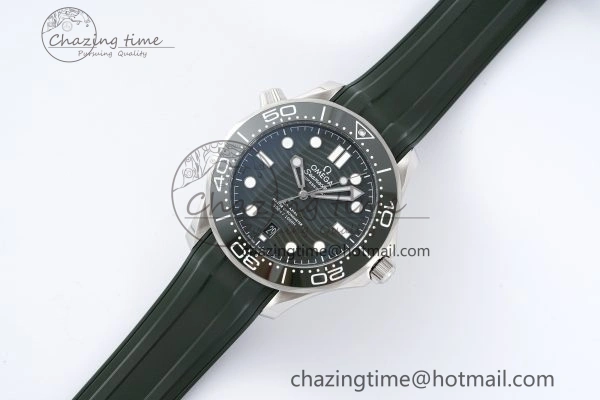 Seamaster Diver 300M ZF 1:1 Best Edition Green Ceramic Green Dial on Green Rubber Strap A8800