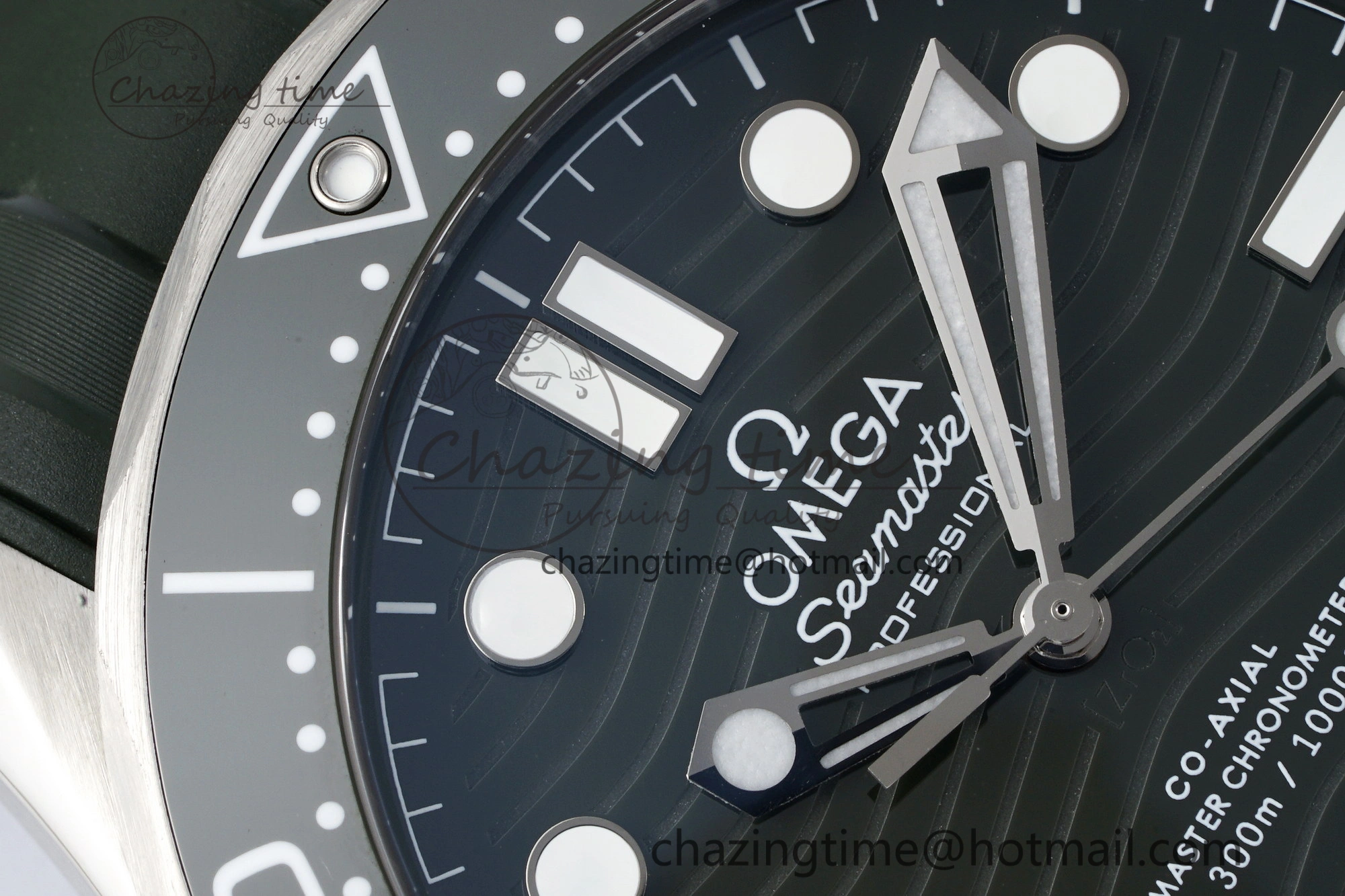 Seamaster Diver 300M ZF 1:1 Best Edition Green Ceramic Green Dial on Green Rubber Strap A8800
