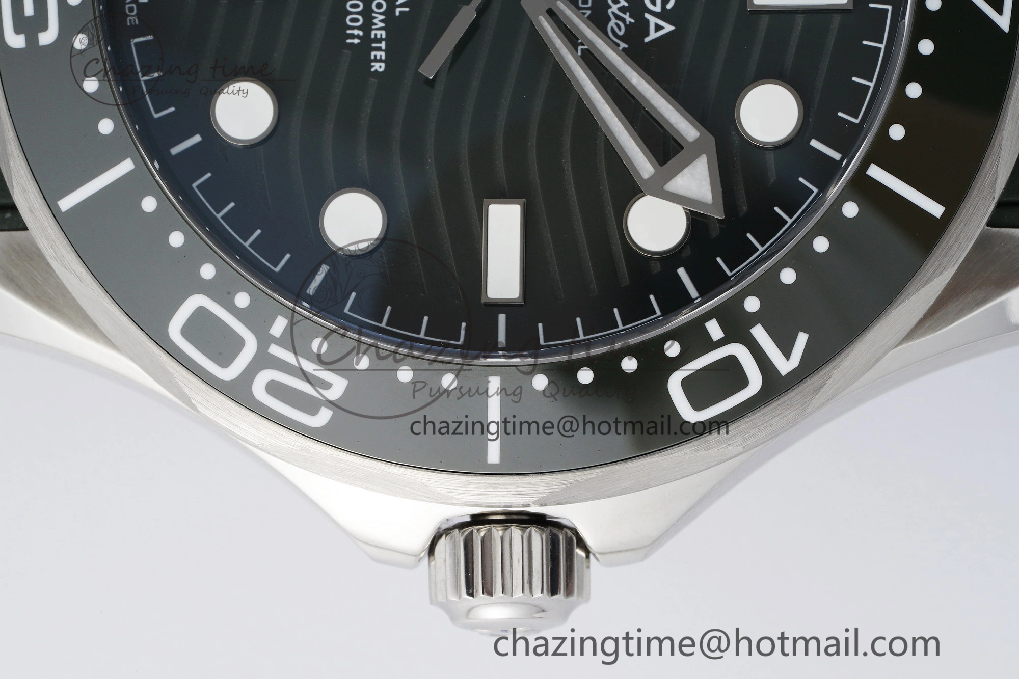 Seamaster Diver 300M ZF 1:1 Best Edition Green Ceramic Green Dial on Green Rubber Strap A8800