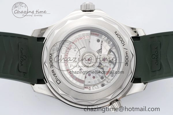 Seamaster Diver 300M ZF 1:1 Best Edition Green Ceramic Green Dial on Green Rubber Strap A8800