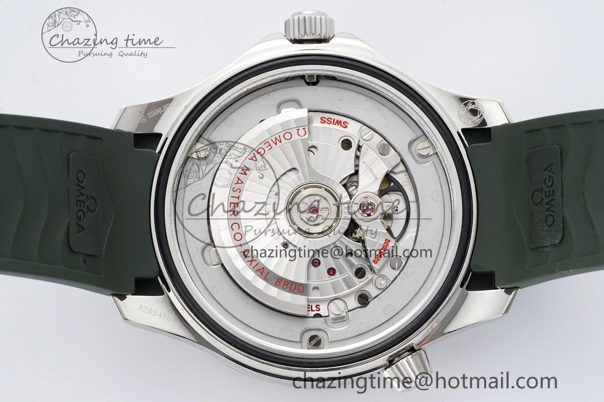 Seamaster Diver 300M ZF 1:1 Best Edition Green Ceramic Green Dial on Green Rubber Strap A8800