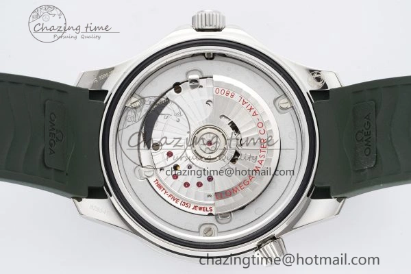 Seamaster Diver 300M ZF 1:1 Best Edition Green Ceramic Green Dial on Green Rubber Strap A8800
