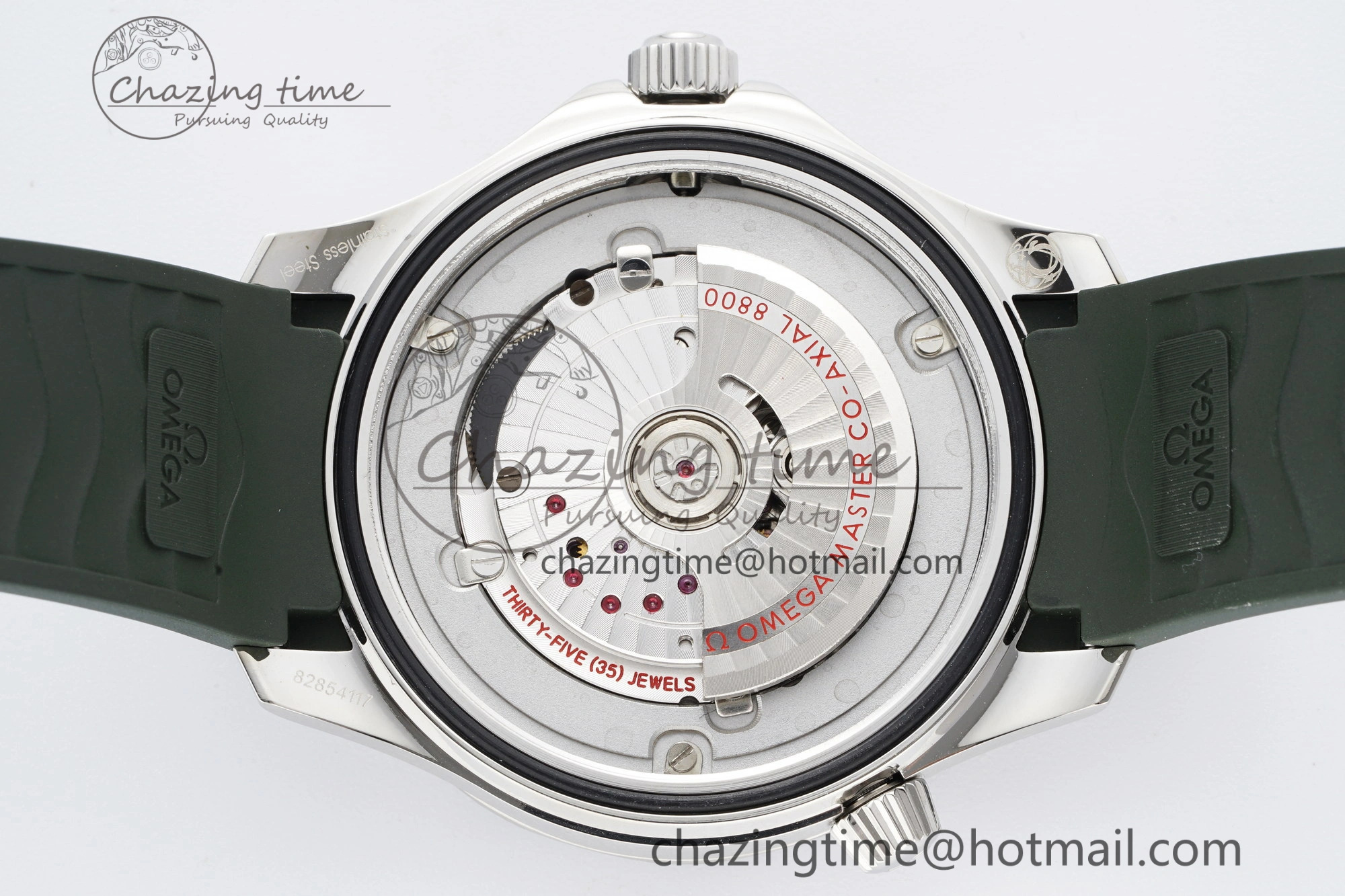 Seamaster Diver 300M ZF 1:1 Best Edition Green Ceramic Green Dial on Green Rubber Strap A8800