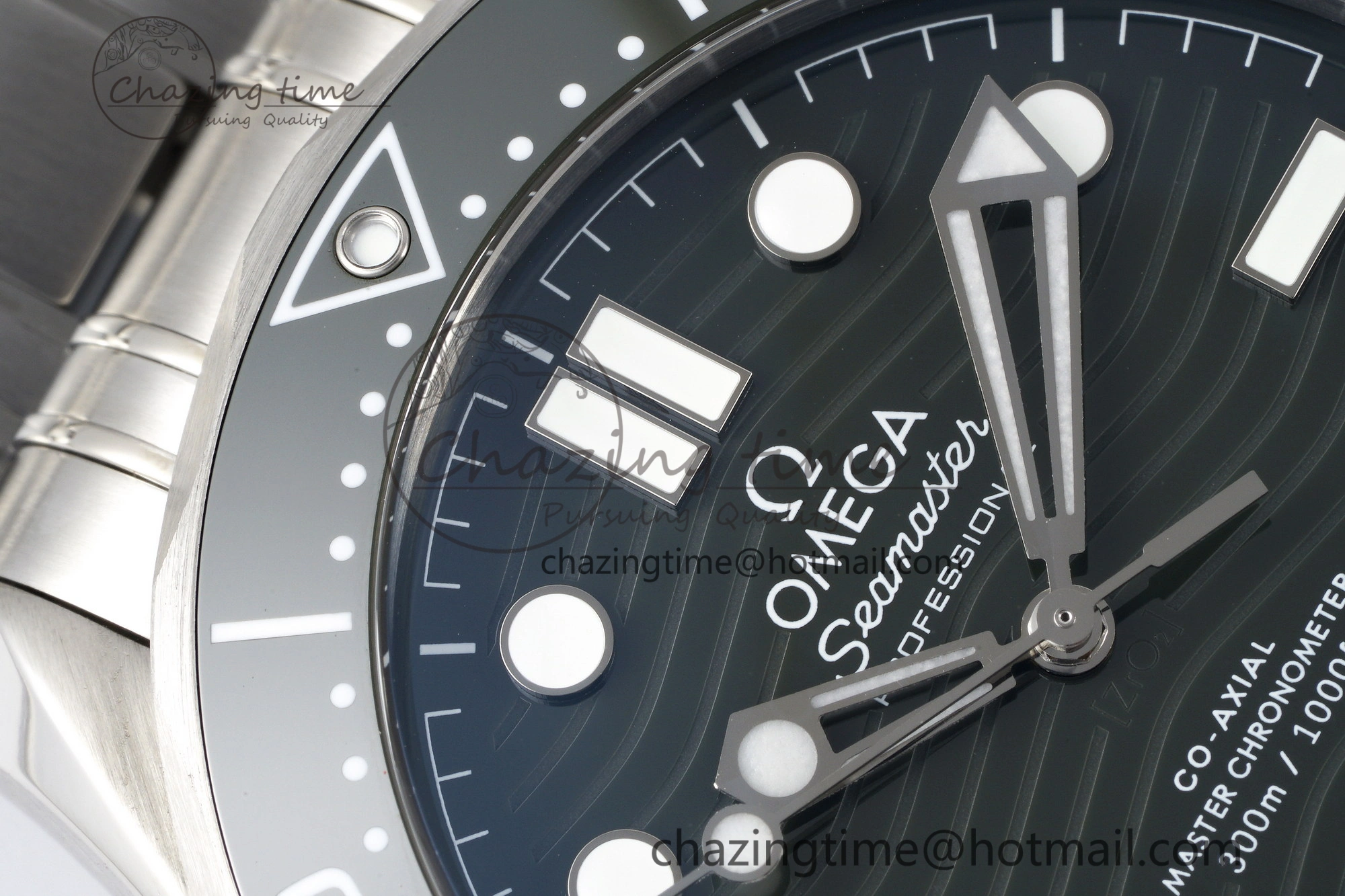 Seamaster Diver 300M ZF 1:1 Best Edition Green Ceramic Green Dial on SS Bracelet A8800