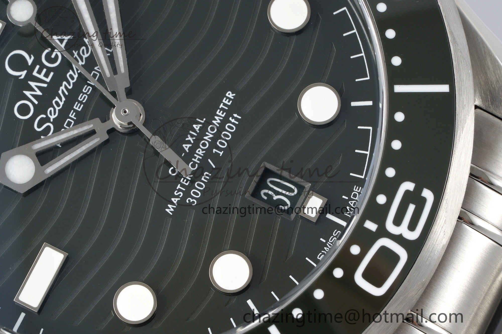 Seamaster Diver 300M ZF 1:1 Best Edition Green Ceramic Green Dial on SS Bracelet A8800