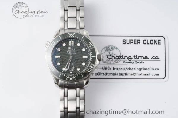 Seamaster Diver 300M ZF 1:1 Best Edition Green Ceramic Green Dial on SS Bracelet A8800