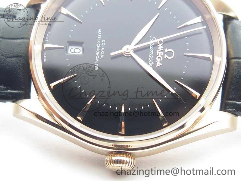 Seamaster Edizione Venezia RG Best Edition Black Dial On Leather Strap A8800