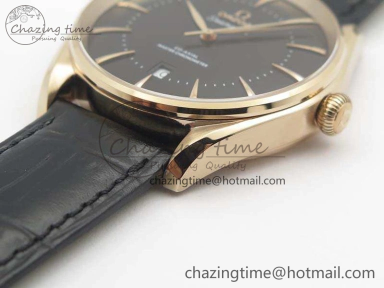 Seamaster Edizione Venezia RG Best Edition Black Dial On Leather Strap A8800