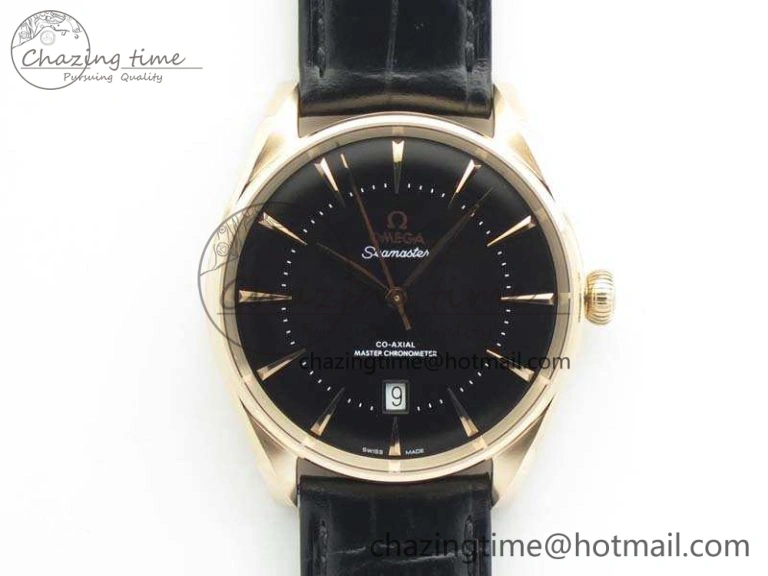 Seamaster Edizione Venezia RG Best Edition Black Dial On Leather Strap A8800