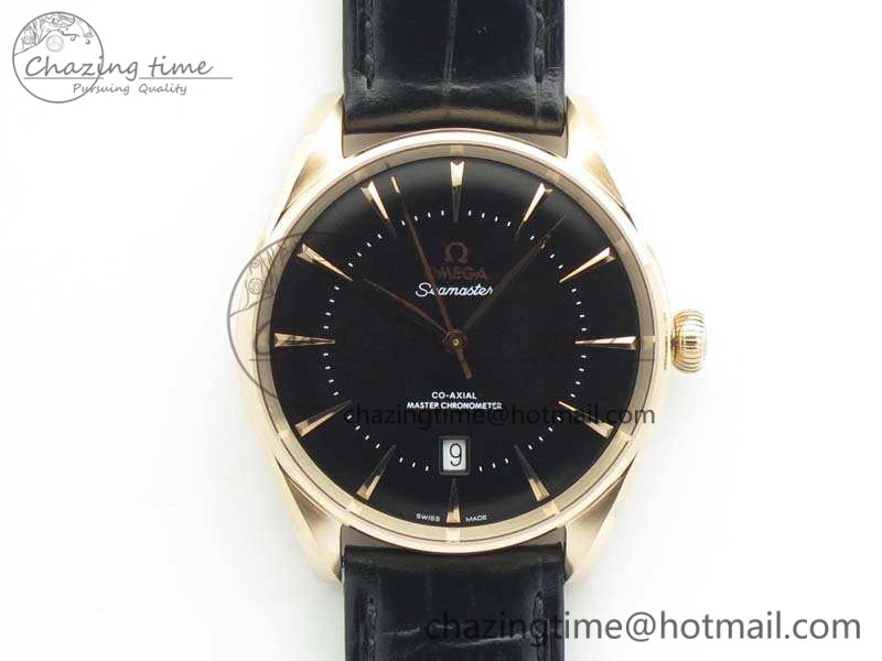 Seamaster Edizione Venezia RG Best Edition Black Dial On Leather Strap A8800