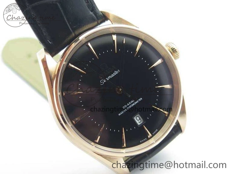 Seamaster Edizione Venezia RG Best Edition Black Dial On Leather Strap A8800