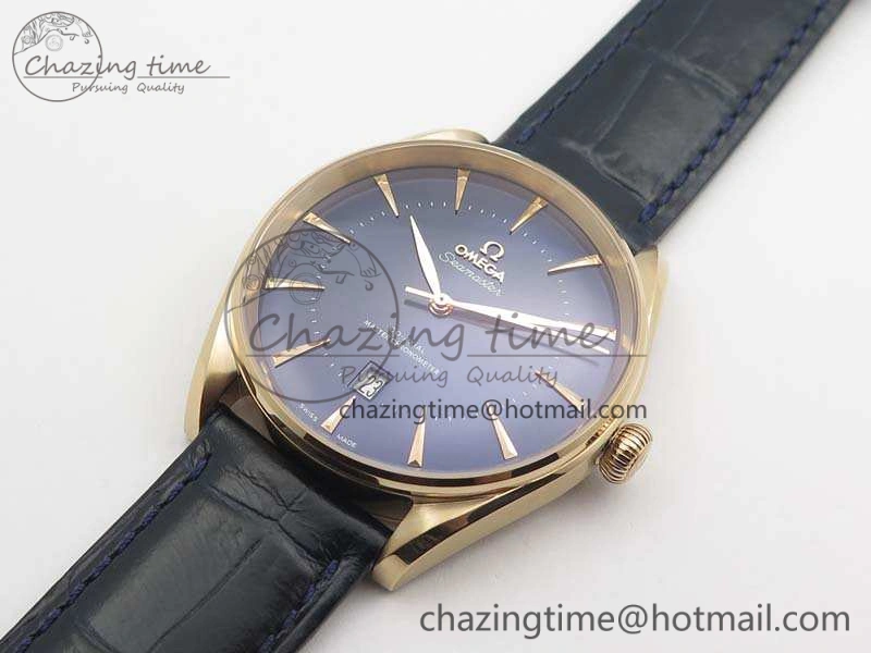 Seamaster Edizione Venezia RG Best Edition Blue Dial On Leather Strap A8800