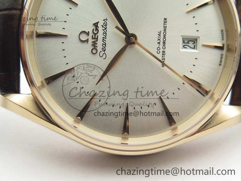 Seamaster Edizione Venezia RG Best Edition White Dial On Leather Strap A8800