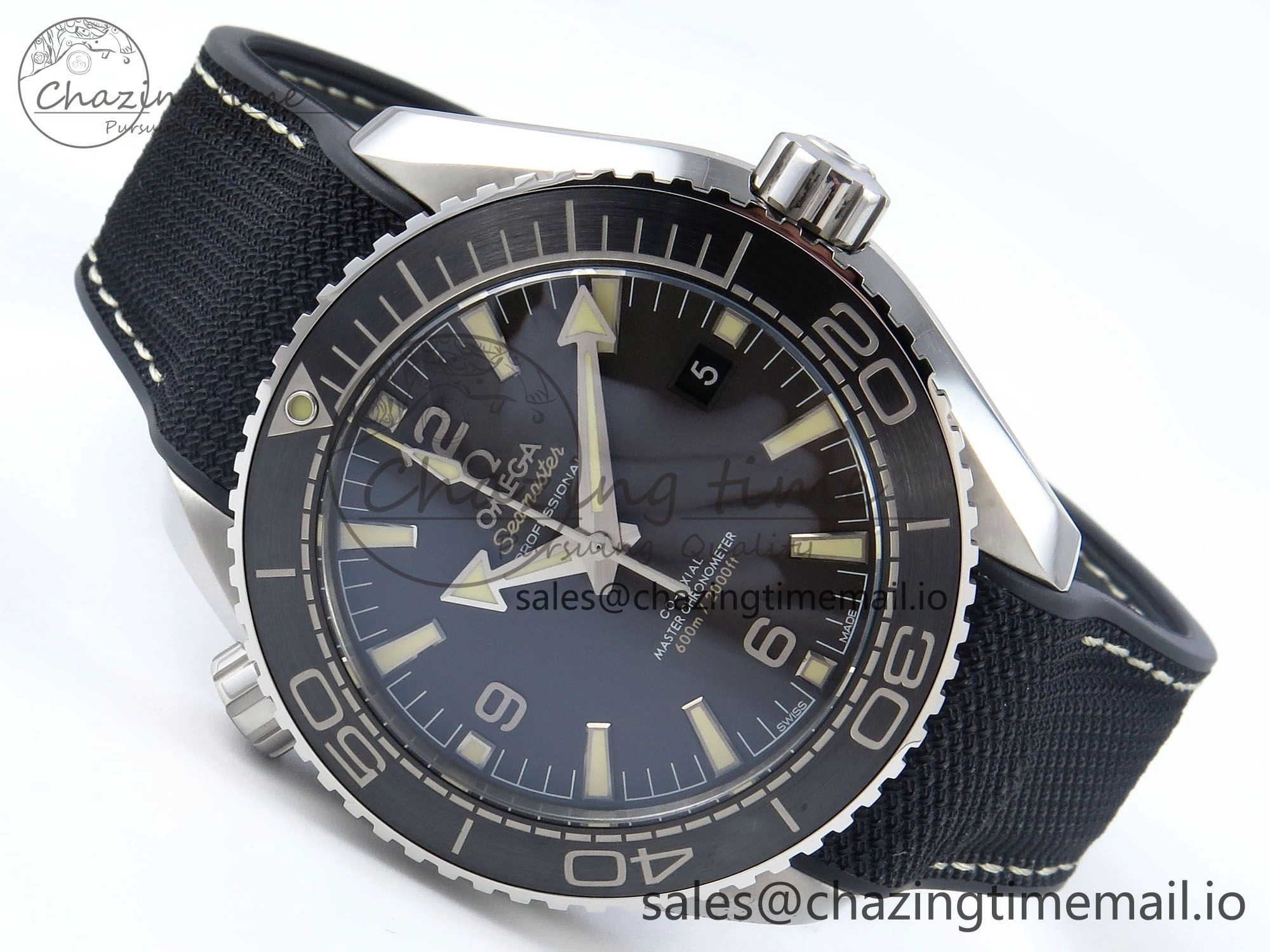 Seamaster Planet Ocean 600M 43.5mm SS SCF 1:1 Best Edition Black Bezel Black Dial on Black Rubber Strap A8900 Super Clone