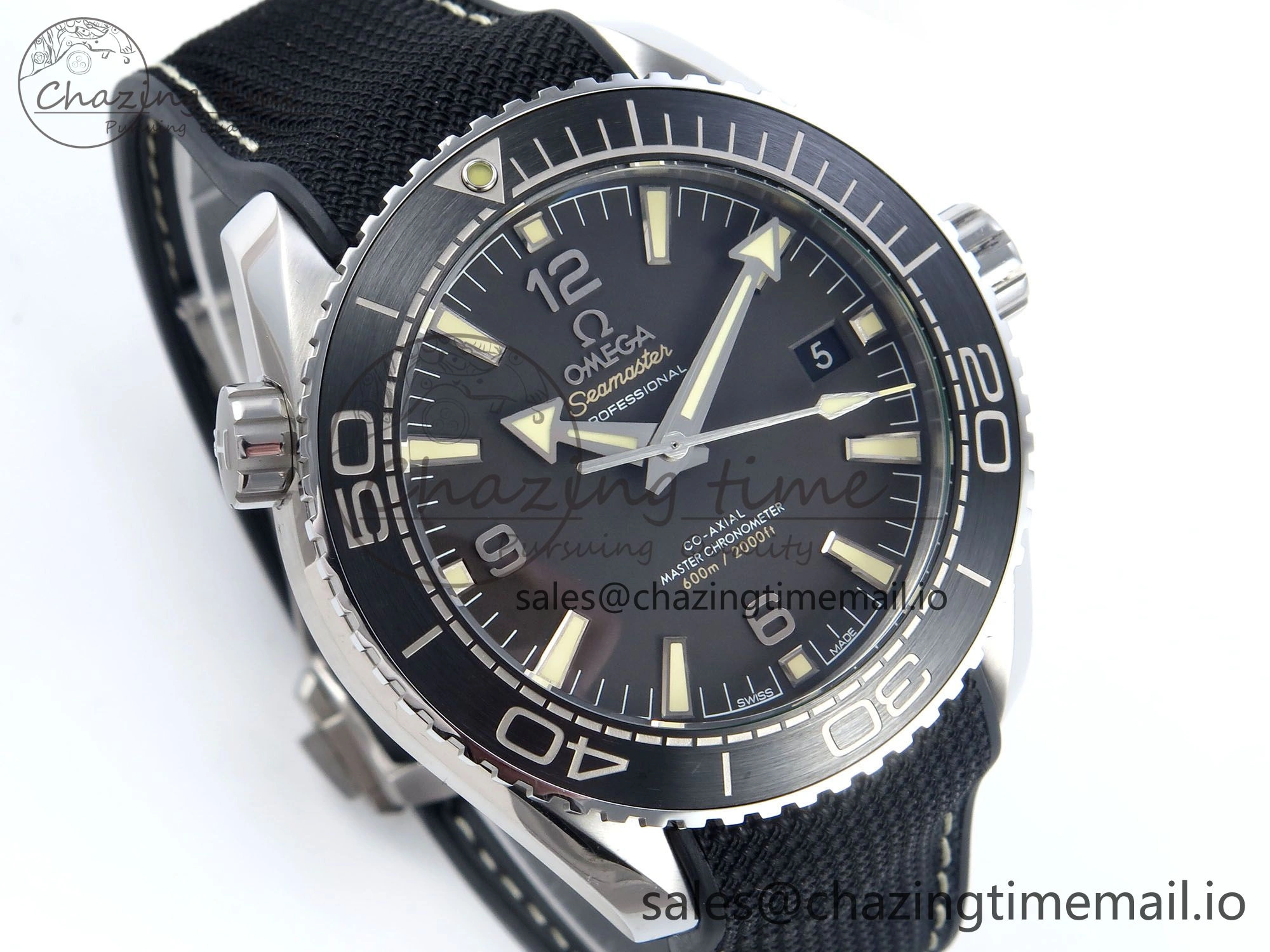 Seamaster Planet Ocean 600M 43.5mm SS SCF 1:1 Best Edition Black Bezel Black Dial on Black Rubber Strap A8900 Super Clone
