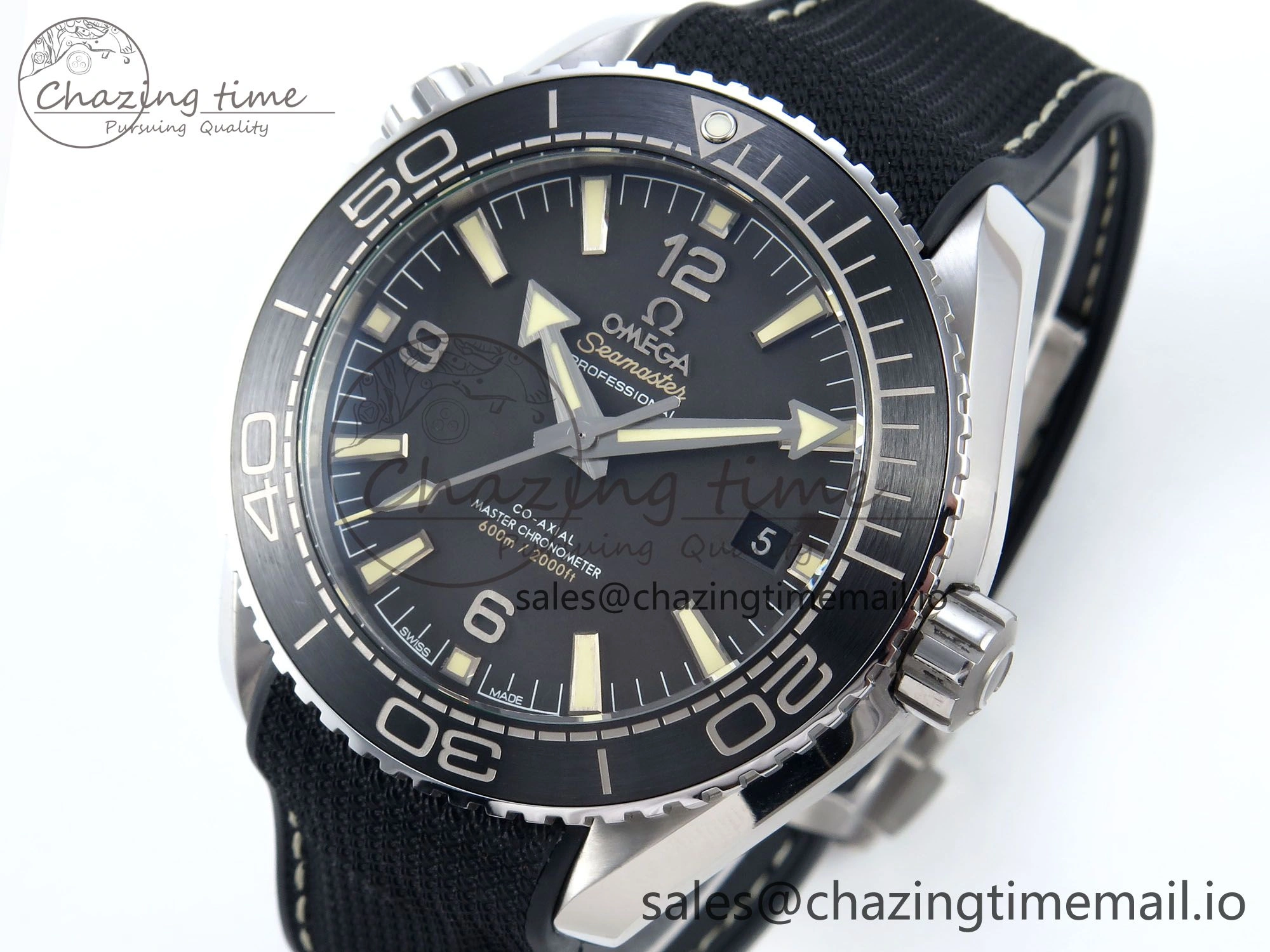 Seamaster Planet Ocean 600M 43.5mm SS SCF 1:1 Best Edition Black Bezel Black Dial on Black Rubber Strap A8900 Super Clone