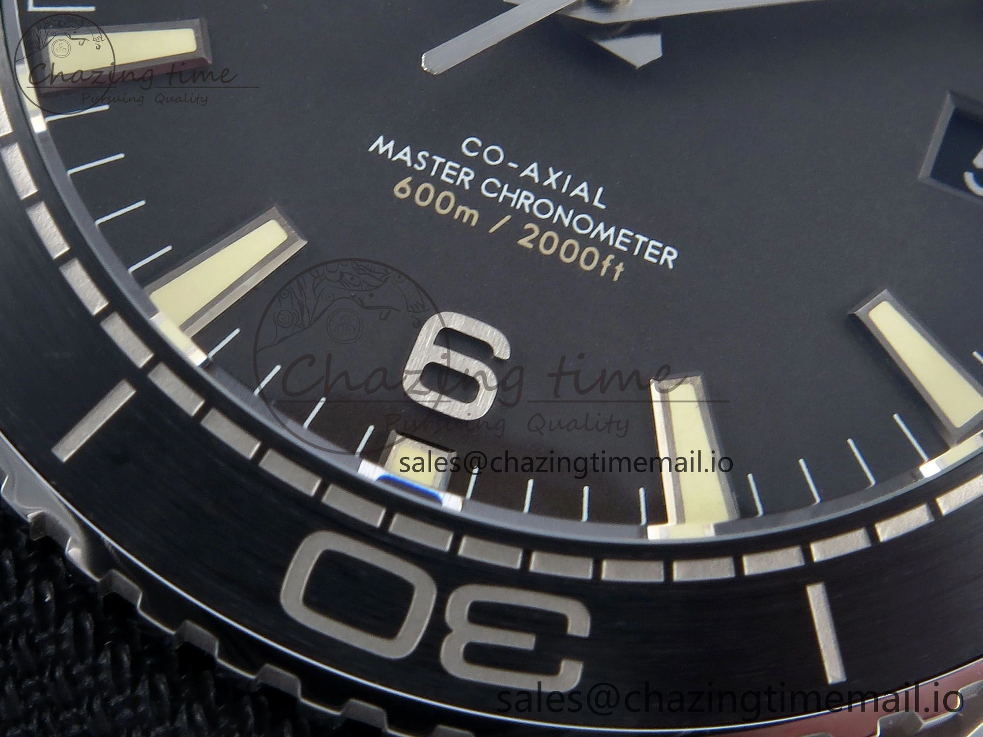 Seamaster Planet Ocean 600M 43.5mm SS SCF 1:1 Best Edition Black Bezel Black Dial on Black Rubber Strap A8900 Super Clone