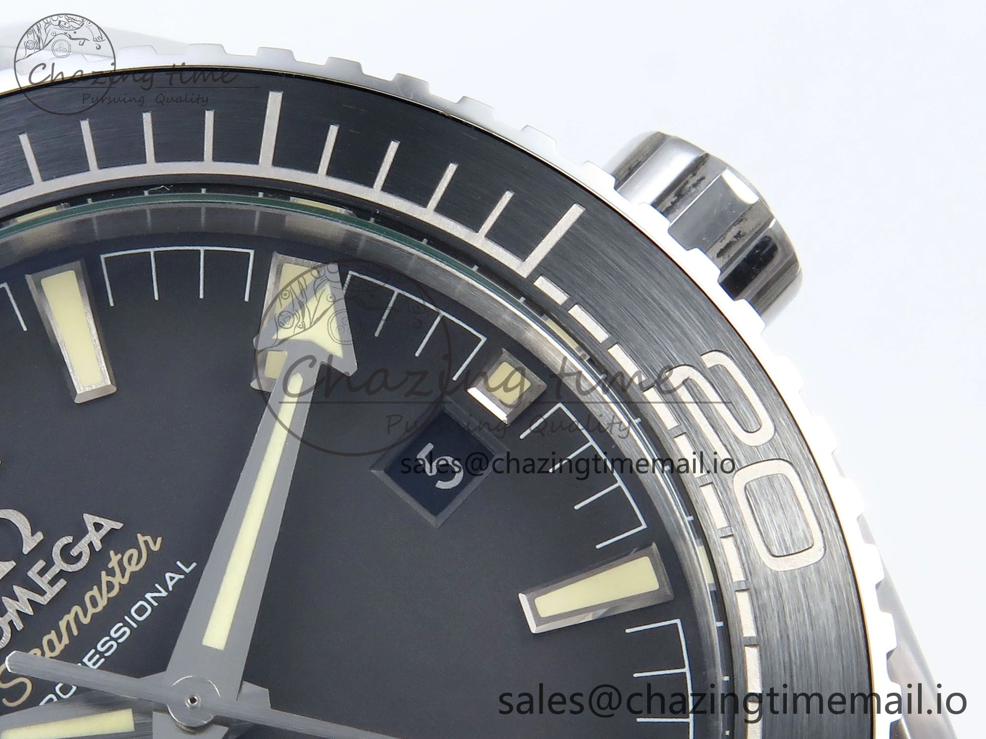 Seamaster Planet Ocean 600M 43.5mm SS SCF 1:1 Best Edition Black Bezel Black Dial on Black Rubber Strap A8900 Super Clone