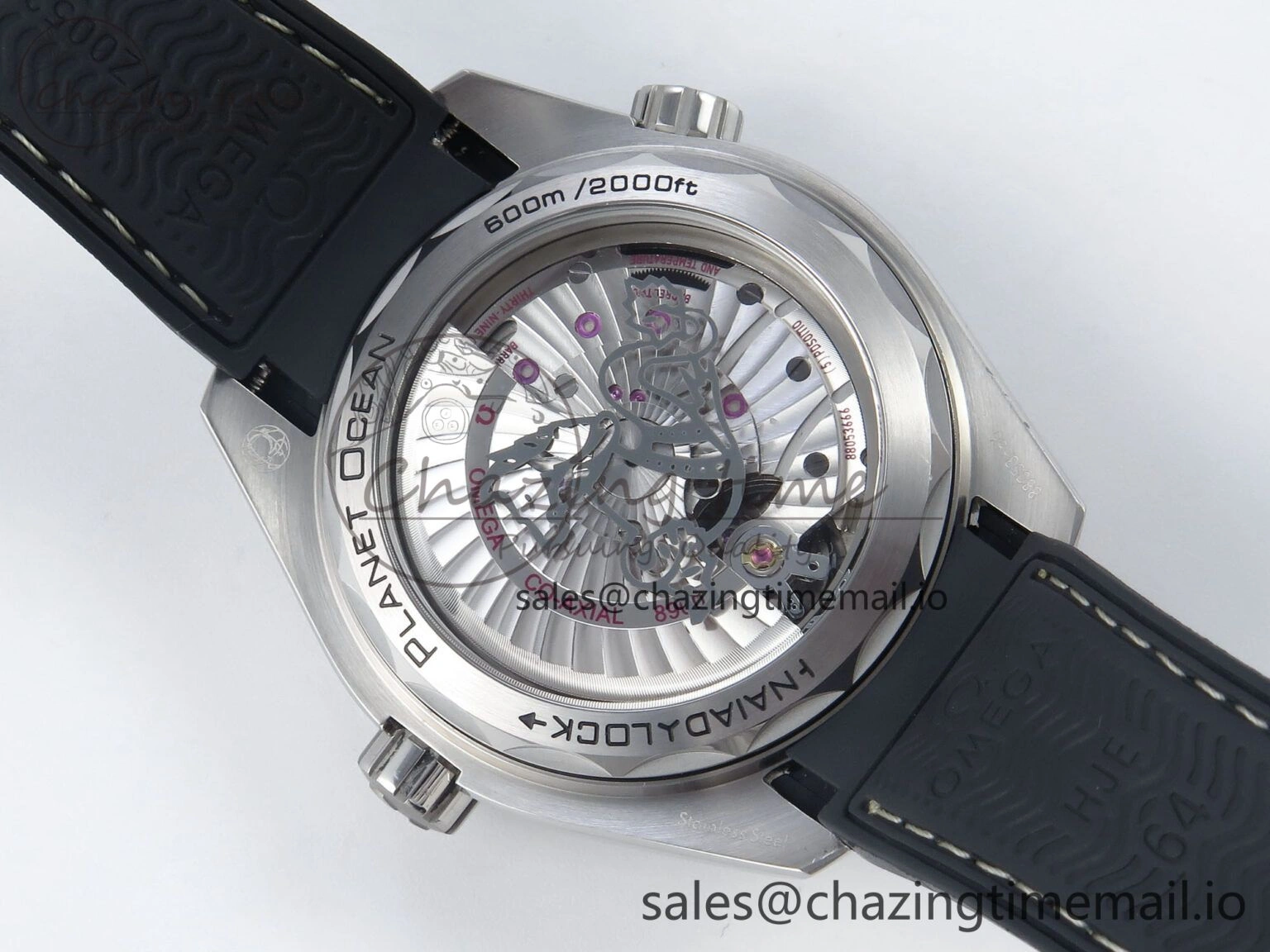 Seamaster Planet Ocean 600M 43.5mm SS SCF 1:1 Best Edition Black Bezel Black Dial on Black Rubber Strap A8900 Super Clone