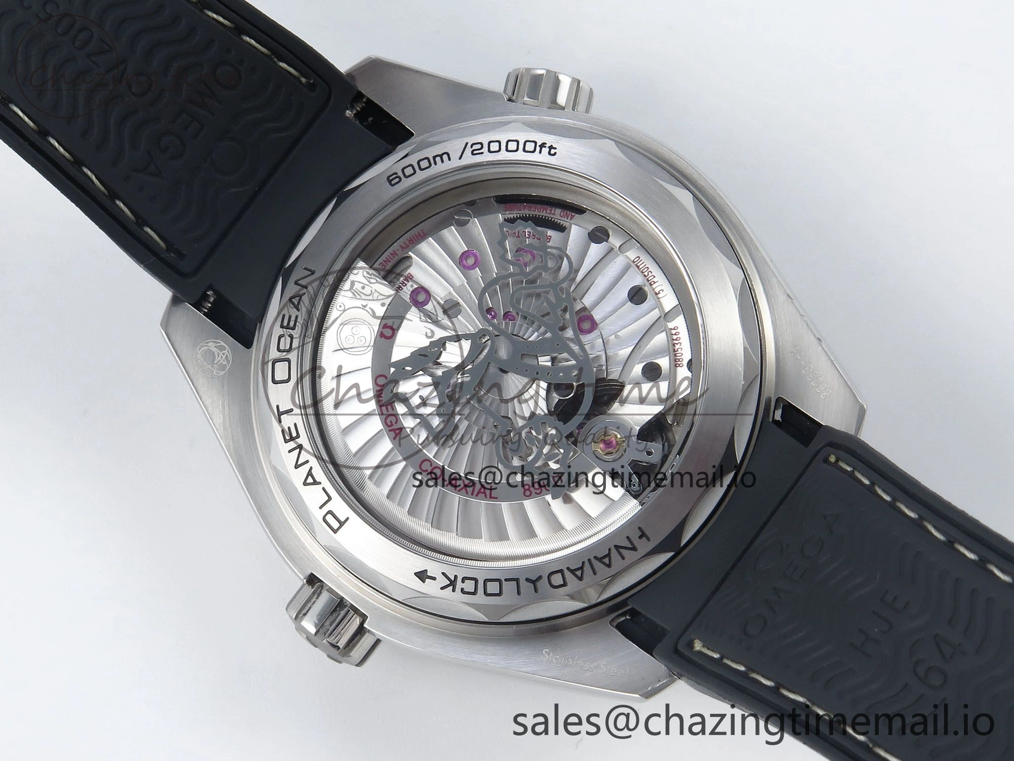 Seamaster Planet Ocean 600M 43.5mm SS SCF 1:1 Best Edition Black Bezel Black Dial on Black Rubber Strap A8900 Super Clone