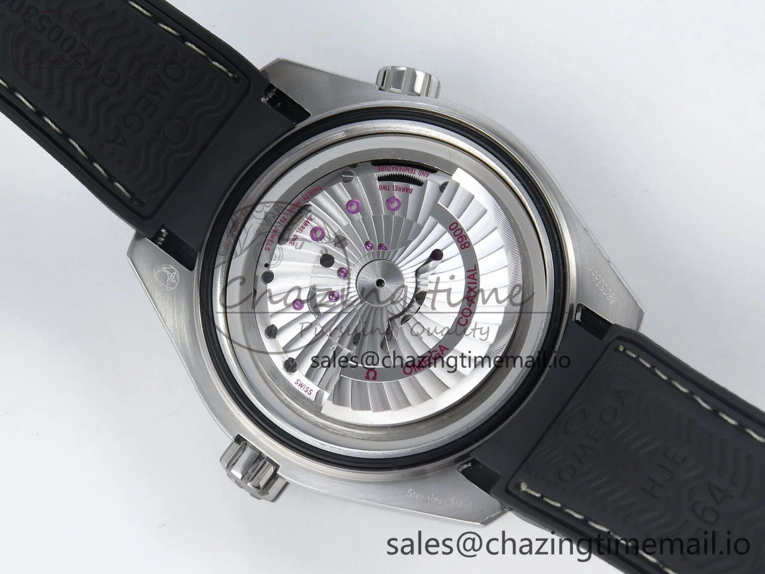Seamaster Planet Ocean 600M 43.5mm SS SCF 1:1 Best Edition Black Bezel Black Dial on Black Rubber Strap A8900 Super Clone