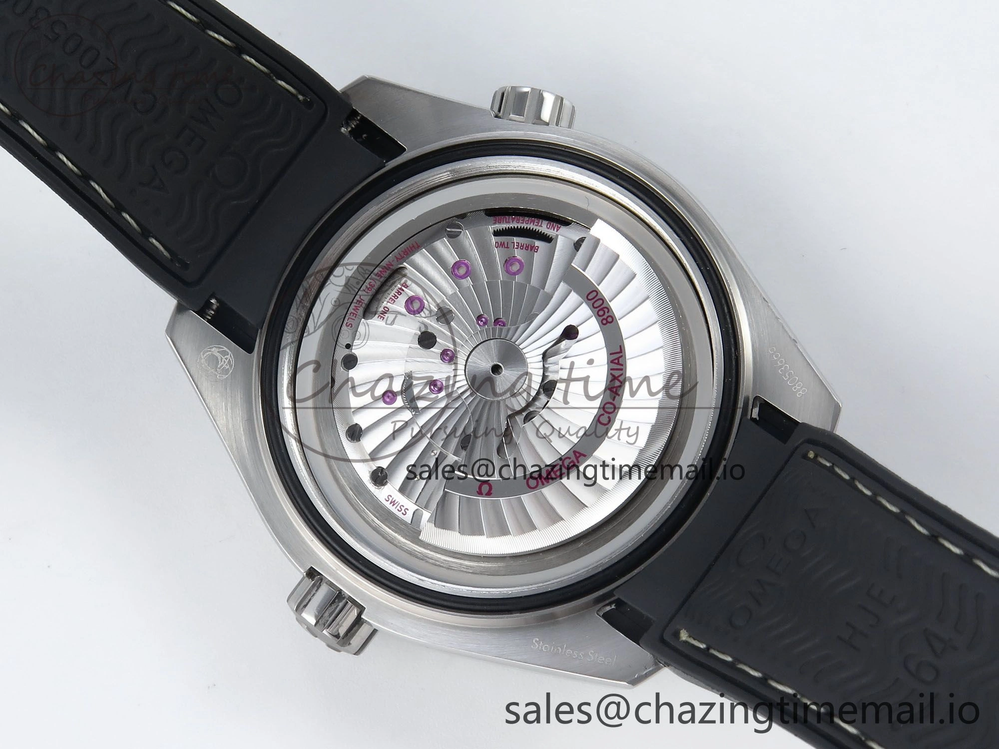 Seamaster Planet Ocean 600M 43.5mm SS SCF 1:1 Best Edition Black Bezel Black Dial on Black Rubber Strap A8900 Super Clone