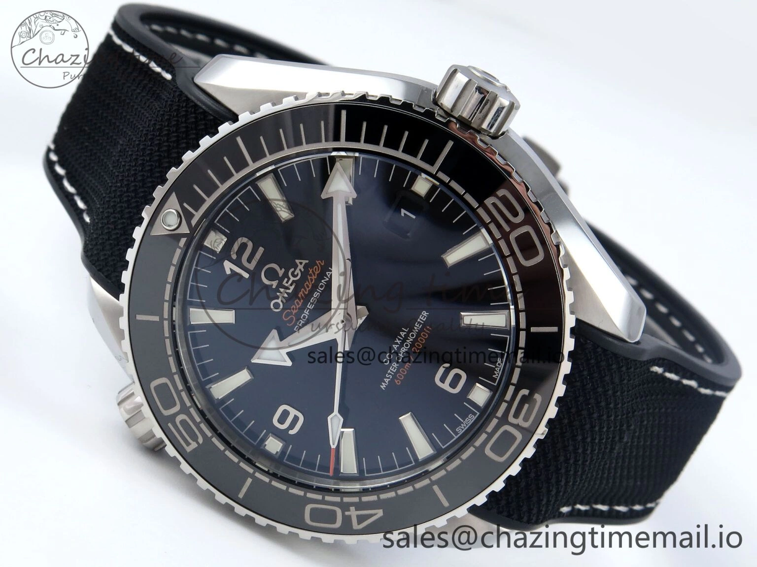 Seamaster Planet Ocean 600M 43.5mm SS SCF 1:1 Best Edition Black Bezel Black Dial on Black Rubber Strap A8900 Super Clone