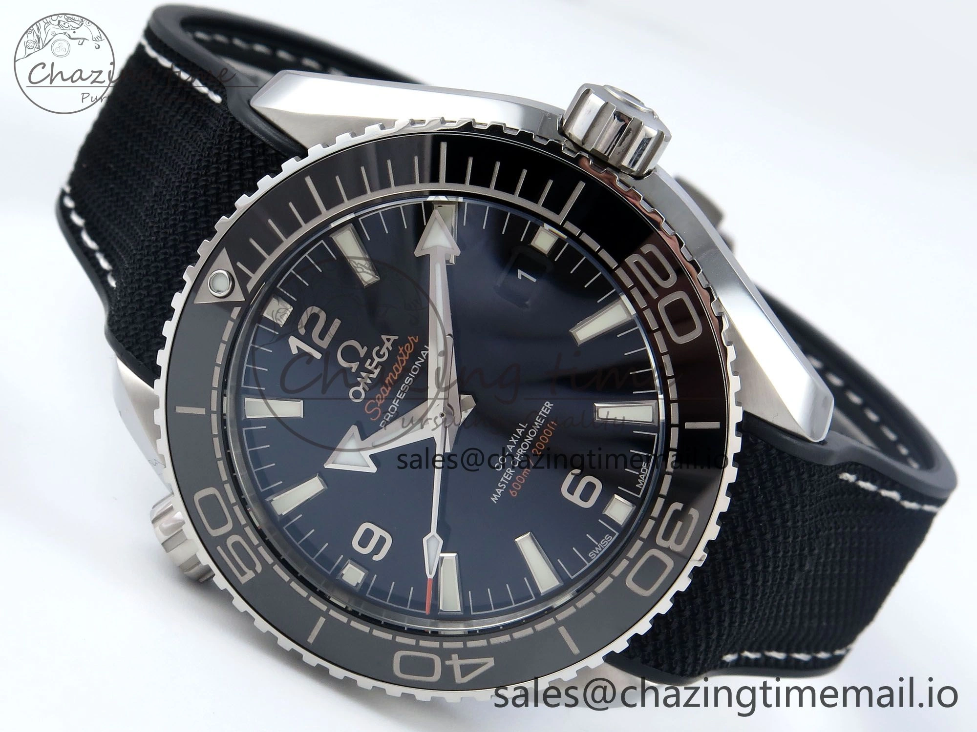 Seamaster Planet Ocean 600M 43.5mm SS SCF 1:1 Best Edition Black Bezel Black Dial on Black Rubber Strap A8900 Super Clone