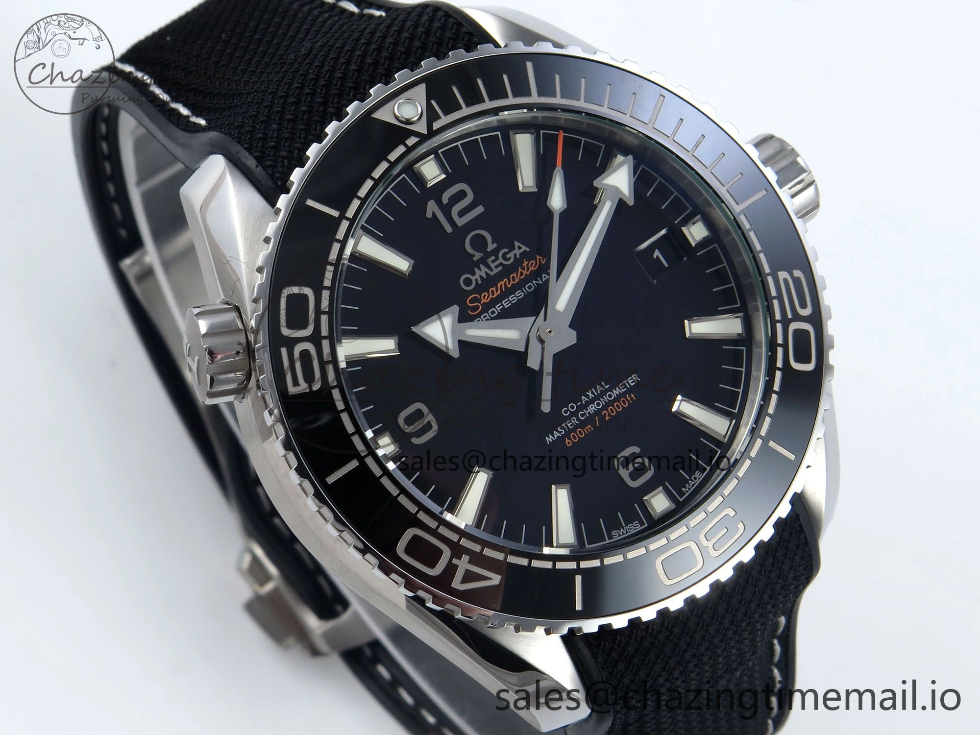 Seamaster Planet Ocean 600M 43.5mm SS SCF 1:1 Best Edition Black Bezel Black Dial on Black Rubber Strap A8900 Super Clone