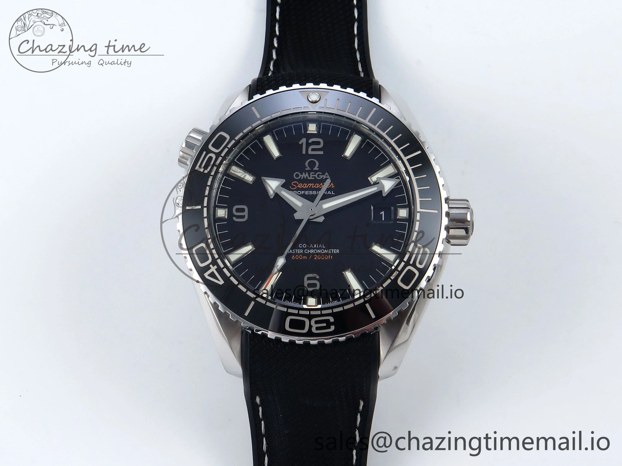 Seamaster Planet Ocean 600M 43.5mm SS SCF 1:1 Best Edition Black Bezel Black Dial on Black Rubber Strap A8900 Super Clone