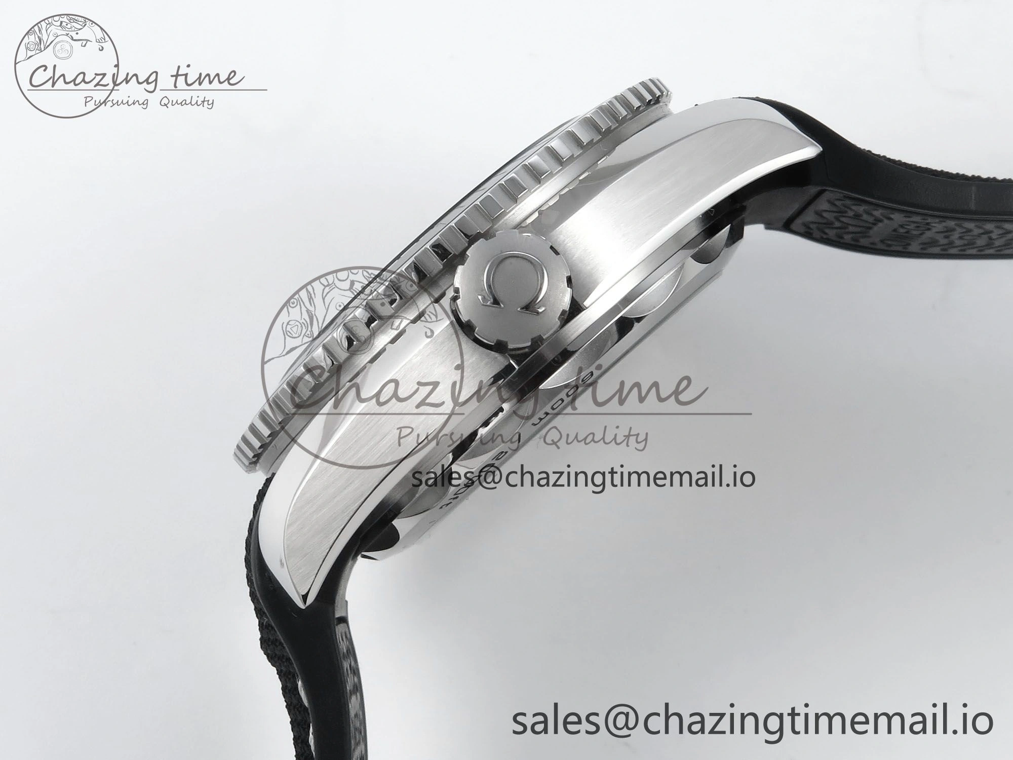 Seamaster Planet Ocean 600M 43.5mm SS SCF 1:1 Best Edition Black Bezel Black Dial on Black Rubber Strap A8900 Super Clone