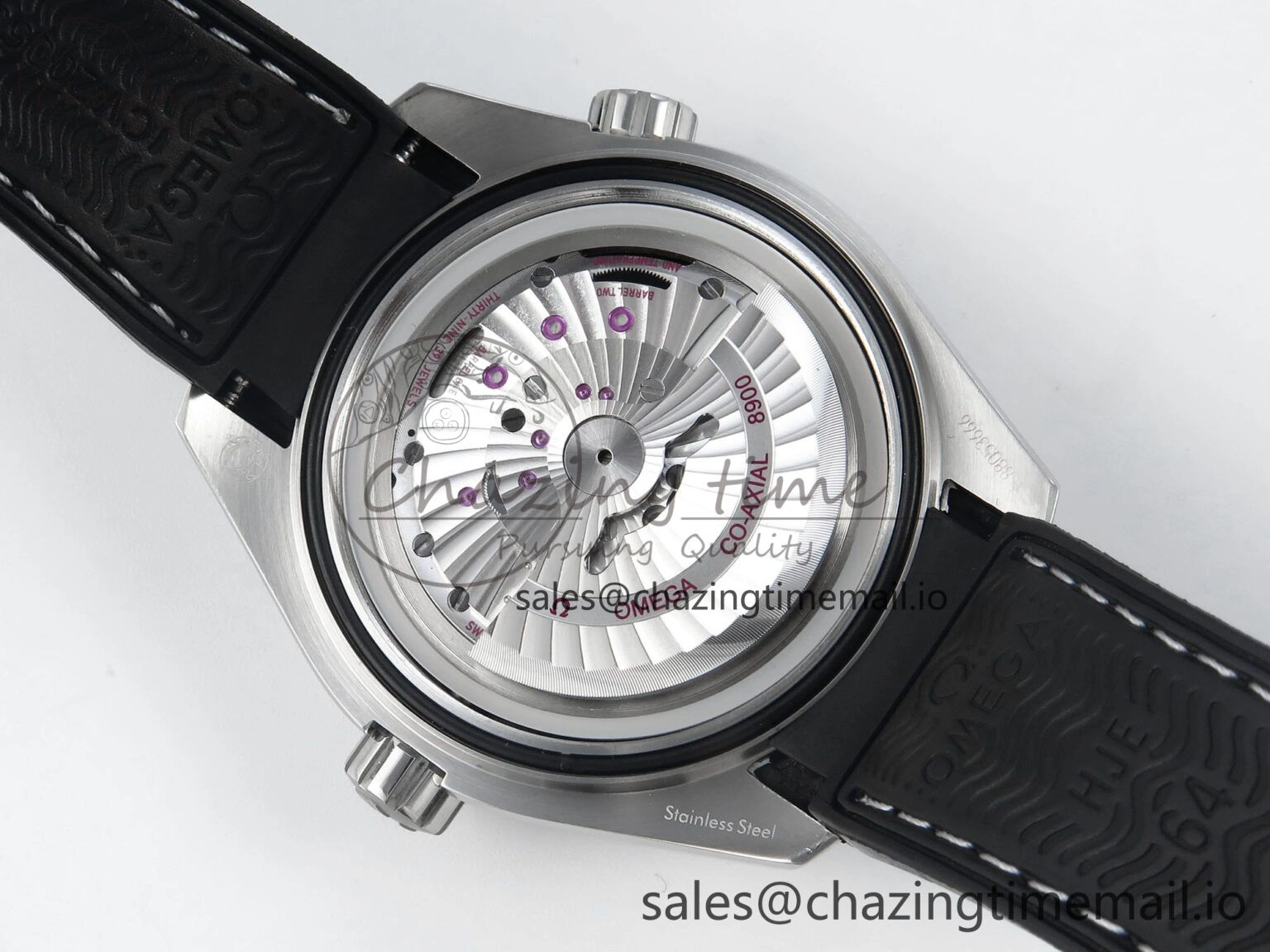Seamaster Planet Ocean 600M 43.5mm SS SCF 1:1 Best Edition Black Bezel Black Dial on Black Rubber Strap A8900 Super Clone