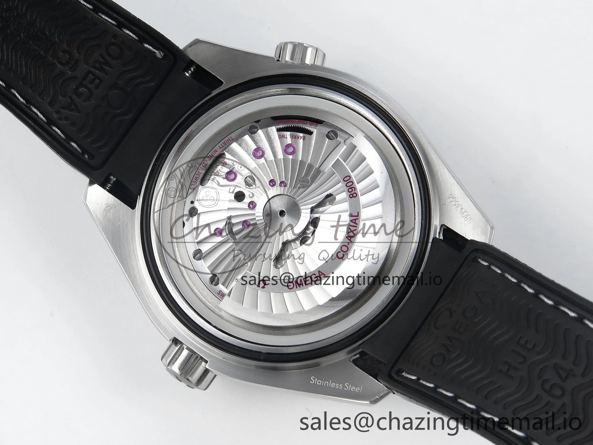 Seamaster Planet Ocean 600M 43.5mm SS SCF 1:1 Best Edition Black Bezel Black Dial on Black Rubber Strap A8900 Super Clone