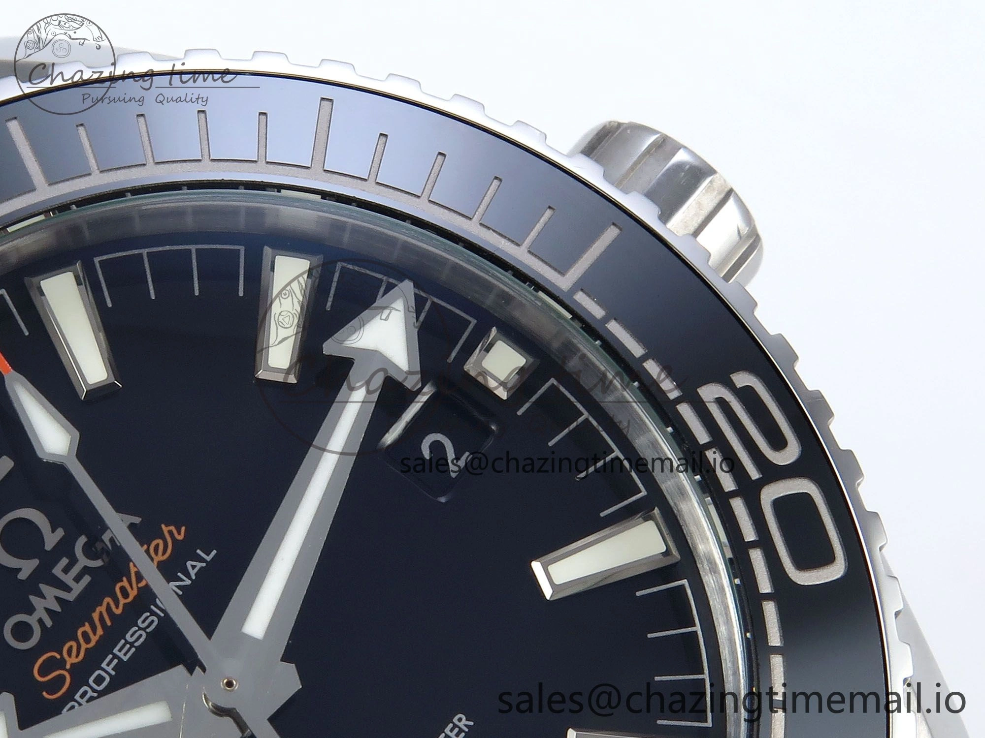 Seamaster Planet Ocean 600M 43.5mm SS SCF 1:1 Best Edition Black Bezel Black Dial on SS Bracelet A8900 Super Clone