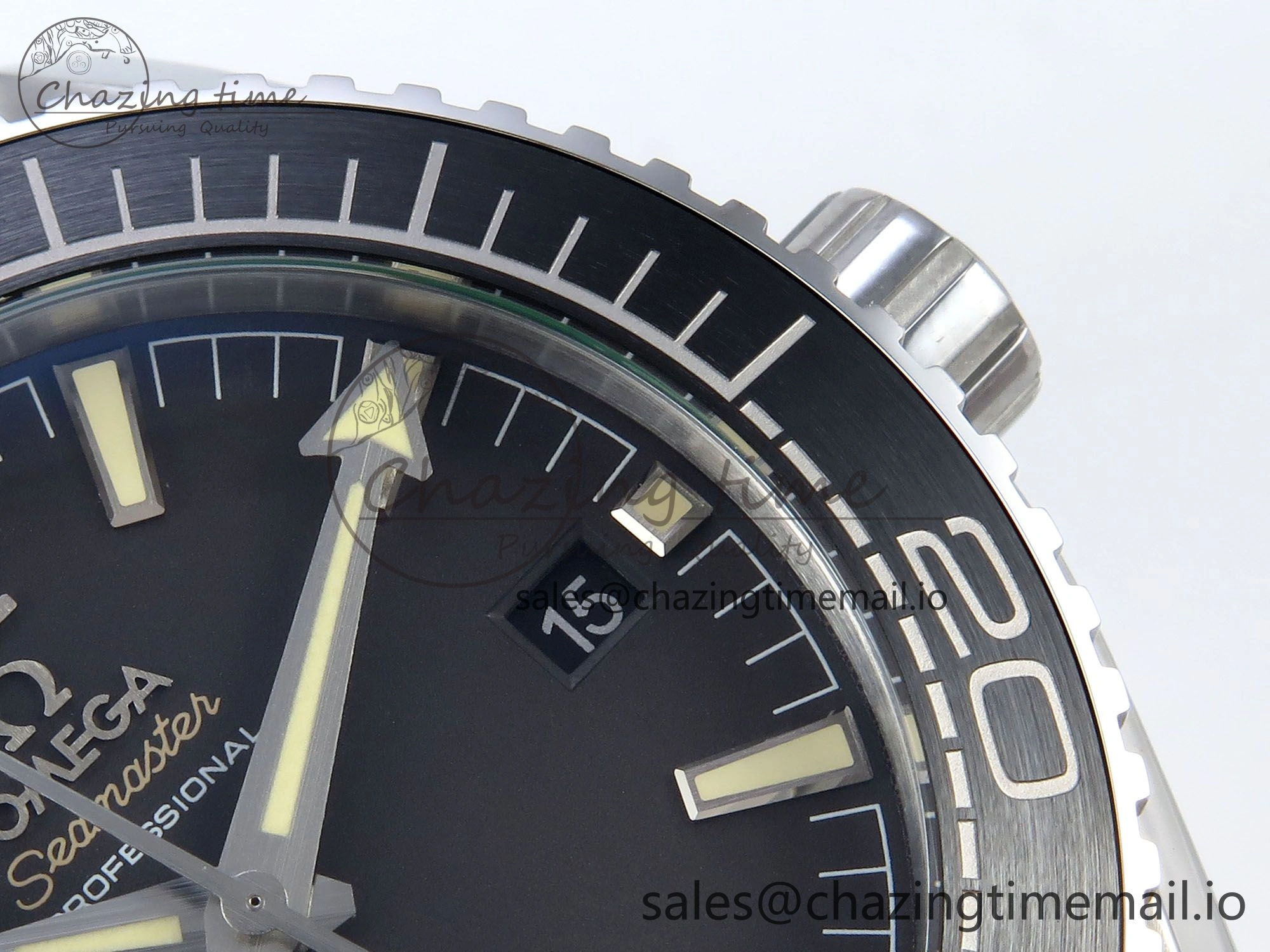 Seamaster Planet Ocean 600M 43.5mm SS SCF 1:1 Best Edition Black Bezel Black Dial on SS Bracelet A8900 Super Clone